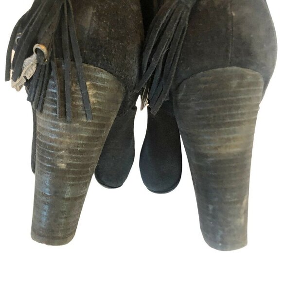 Sigerson Morrison Black Ferg Leather Suede Booties - Picture 8 of 13